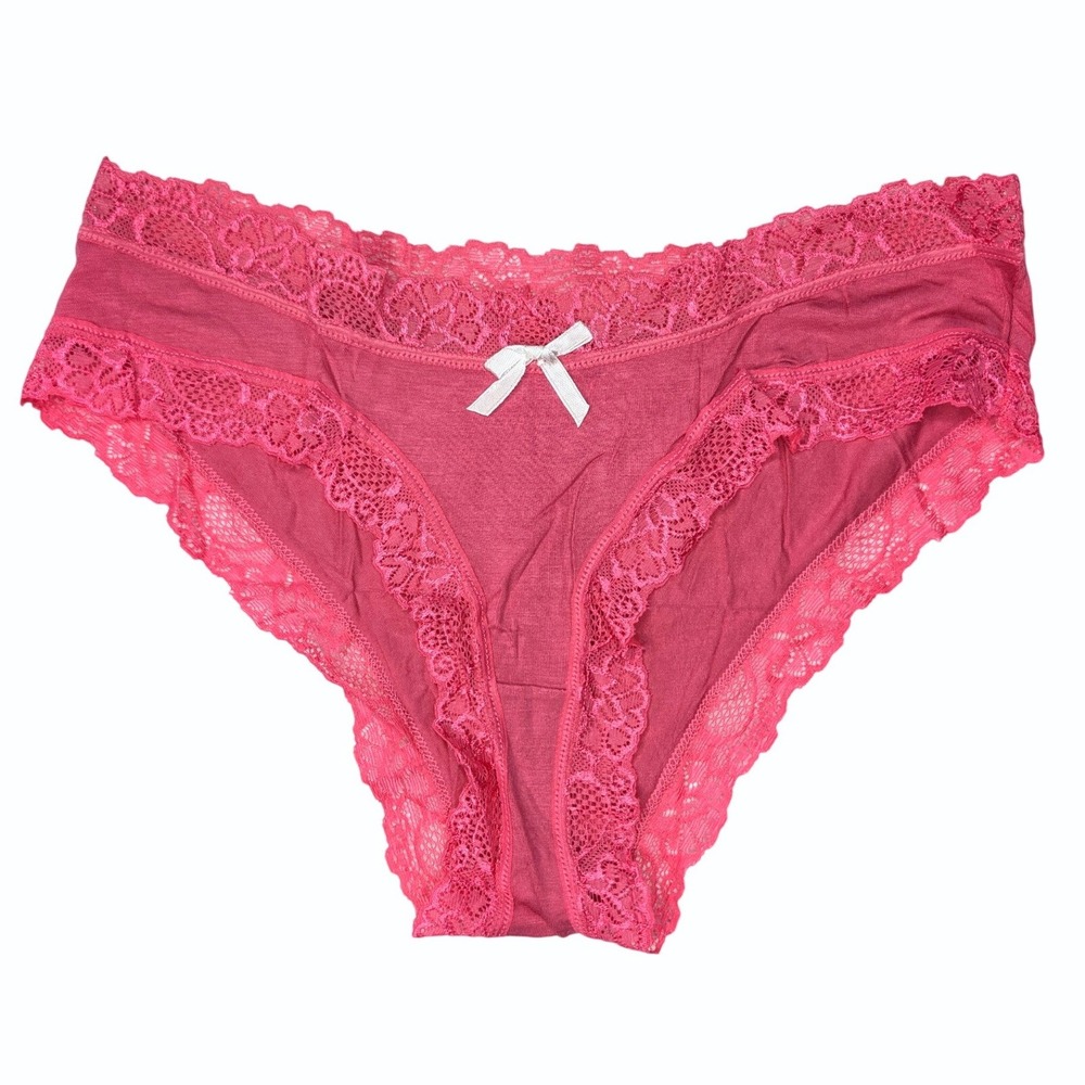 NEW Unworn‎ Knotty Magenta Pink High Cut Cheeky Lacey Panties Underwear